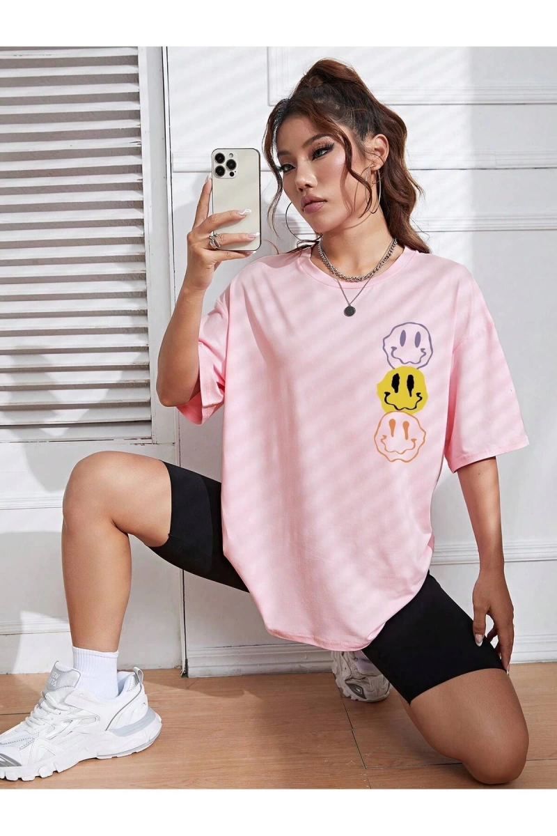 Karikatür ve Grafik tasarım Oversize T-shirt Cartoon/Letter serisi kod44