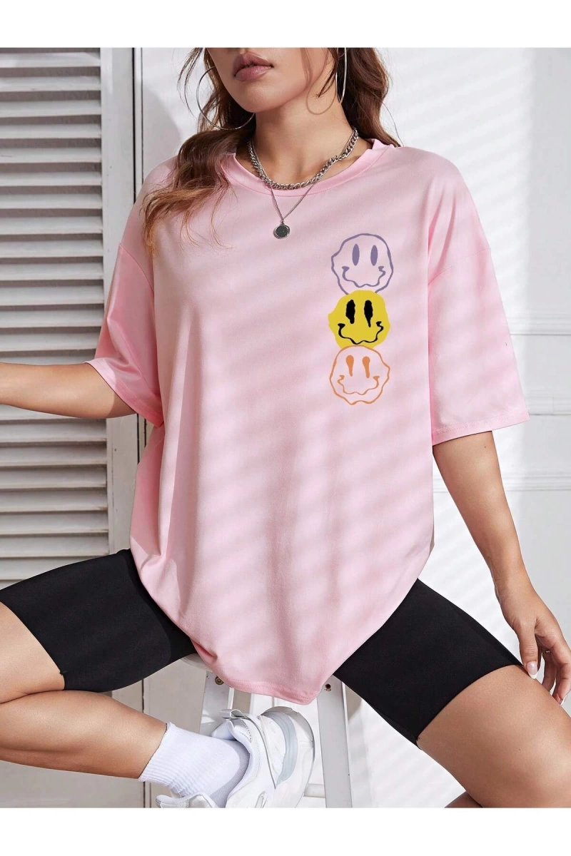 Karikatür ve Grafik tasarım Oversize T-shirt Cartoon/Letter serisi kod44