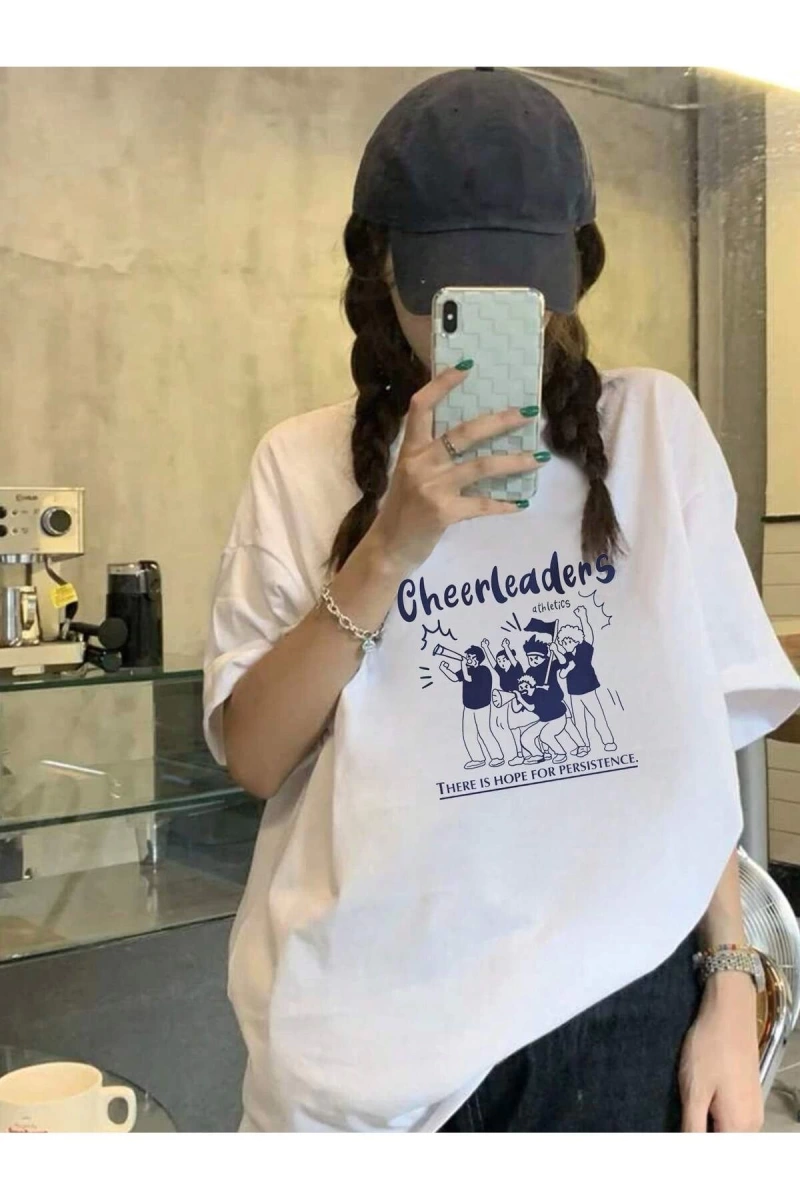 Karikatür ve Grafik tasarım Oversize T-shirt Cartoon/Letter serisi kod478