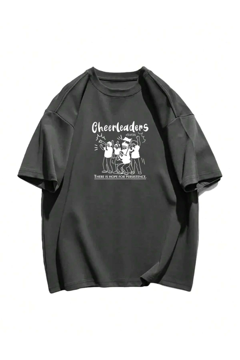 Karikatür ve Grafik tasarım Oversize T-shirt Cartoon/Letter serisi kod479