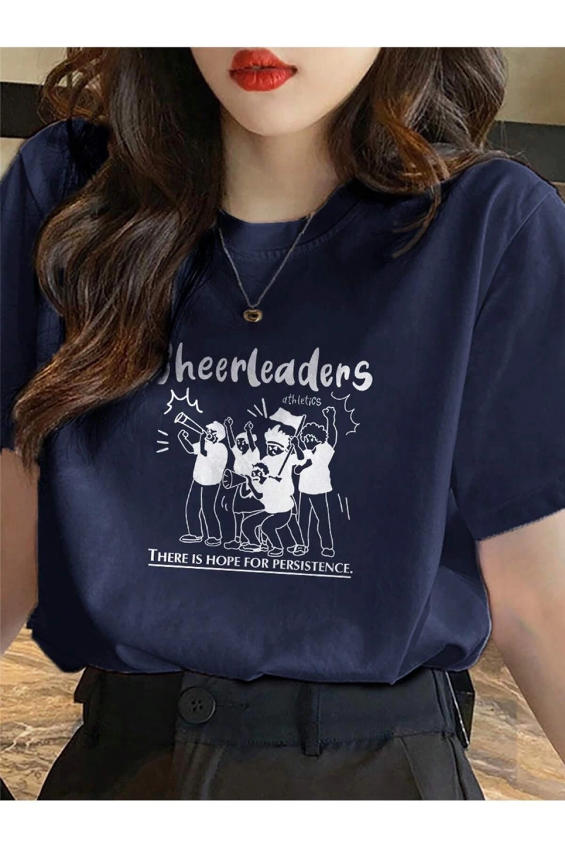 Karikatür ve Grafik tasarım Oversize T-shirt Cartoon/Letter serisi kod480