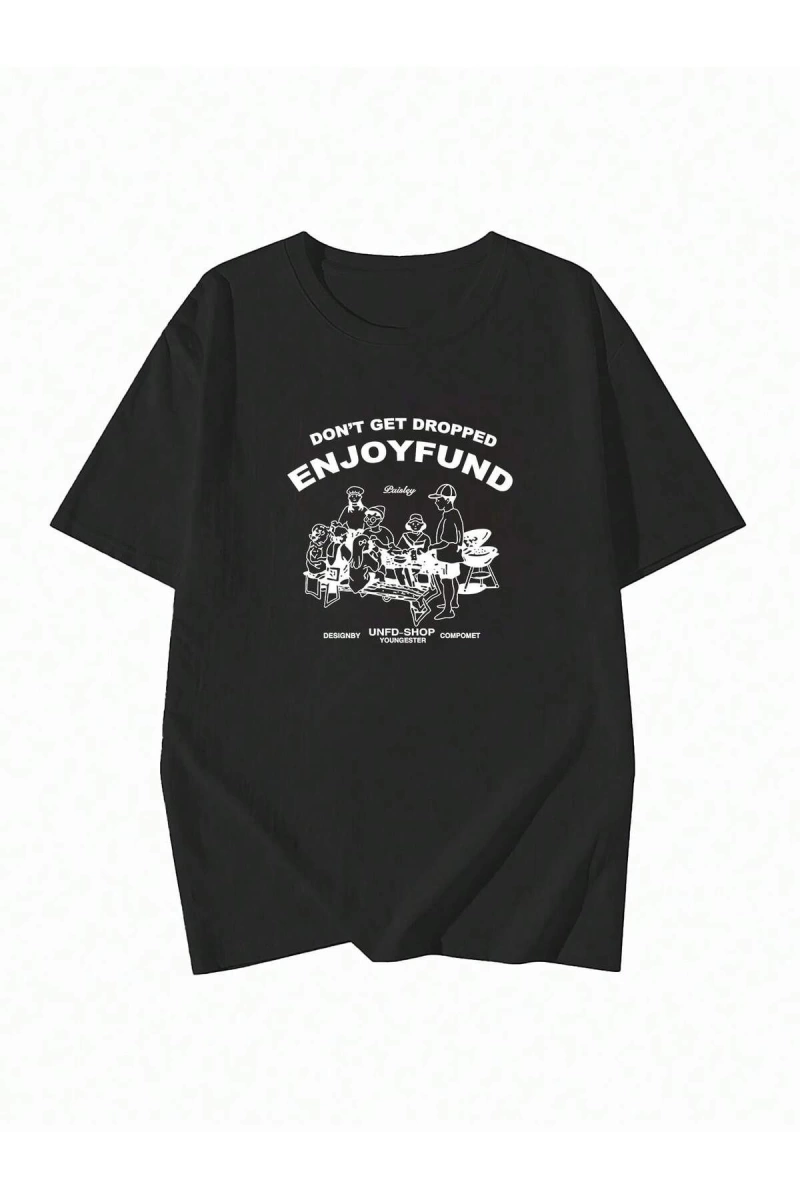 Karikatür ve Grafik tasarım Oversize T-shirt Cartoon/Letter serisi kod488
