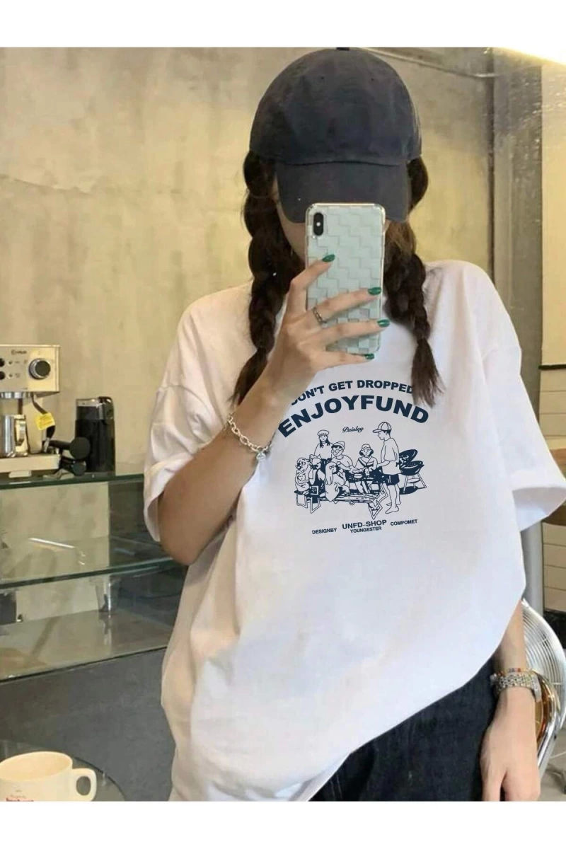 Karikatür ve Grafik tasarım Oversize T-shirt Cartoon/Letter serisi kod489