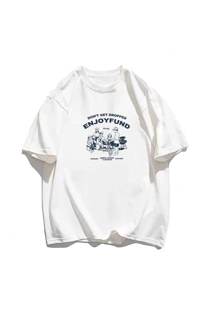 Karikatür ve Grafik tasarım Oversize T-shirt Cartoon/Letter serisi kod489