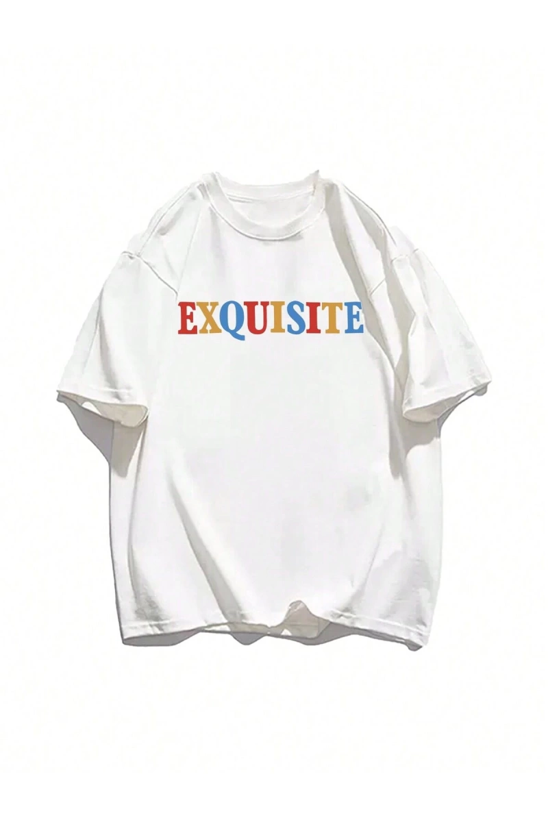 Karikatür ve Grafik tasarım Oversize T-shirt Cartoon/Letter serisi kod502