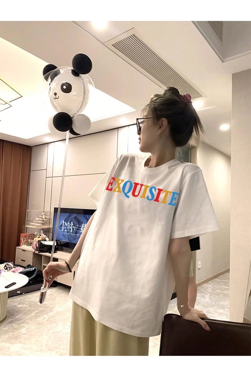 Karikatür ve Grafik tasarım Oversize T-shirt Cartoon/Letter serisi kod502