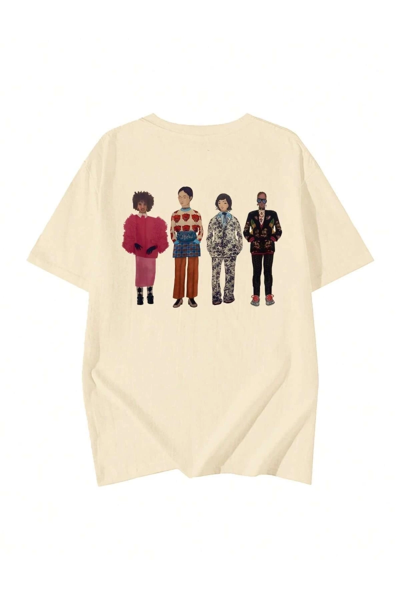 Karikatür ve Grafik tasarım Oversize T-shirt Cartoon/Letter serisi kod503
