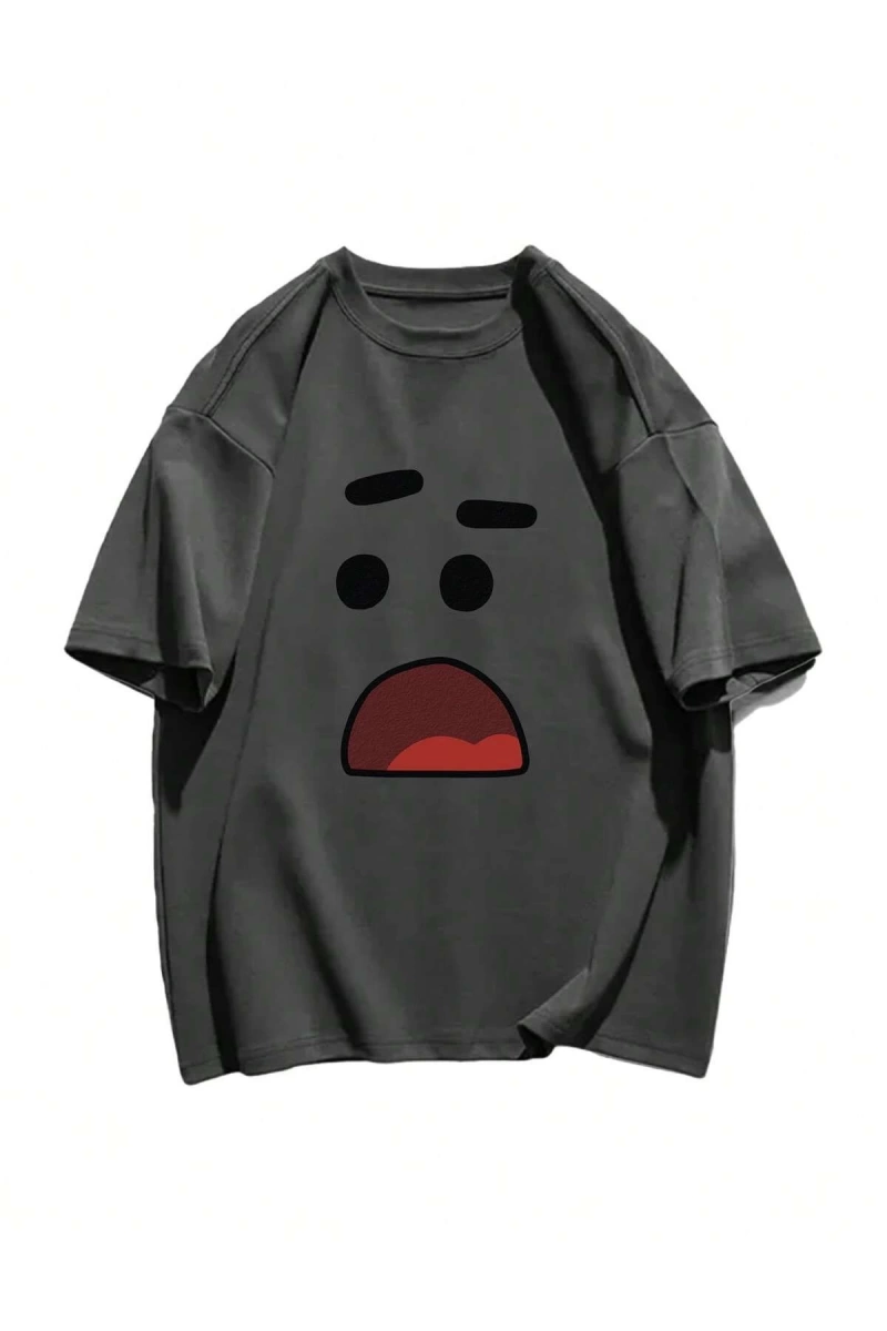Karikatür ve Grafik tasarım Oversize T-shirt Cartoon/Letter serisi kod520