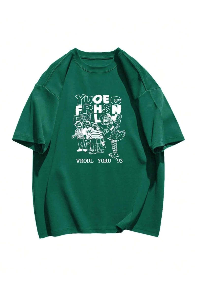 Karikatür ve Grafik tasarım Oversize T-shirt Cartoon/Letter serisi kod529