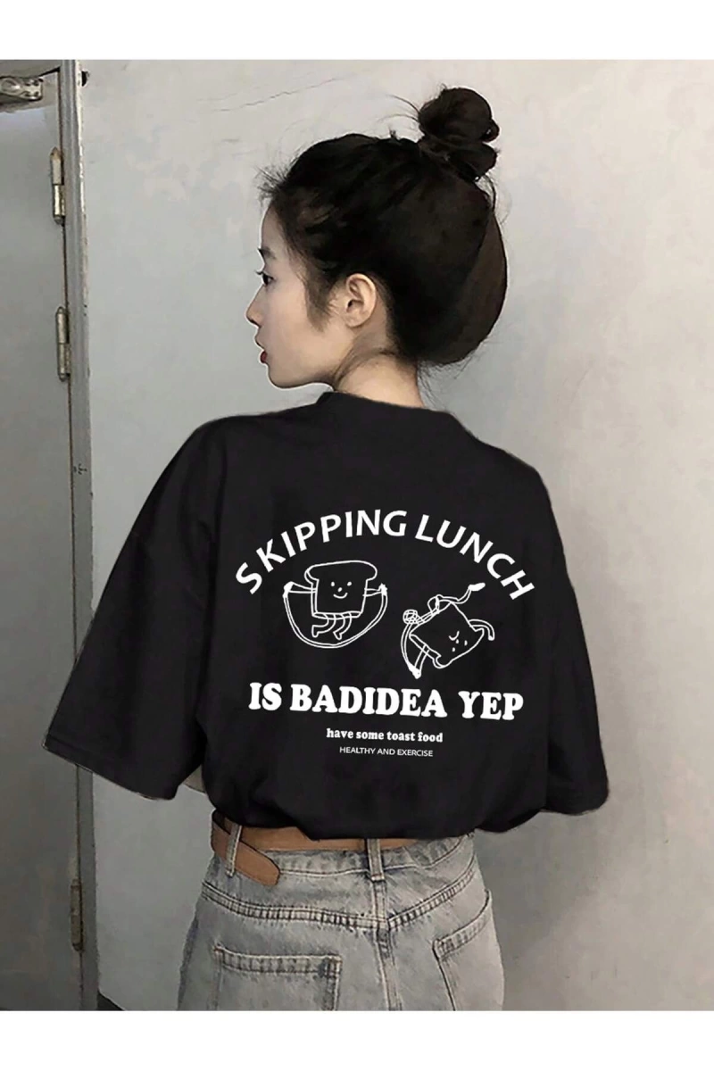 Karikatür ve Grafik tasarım Oversize T-shirt Cartoon/Letter serisi kod533