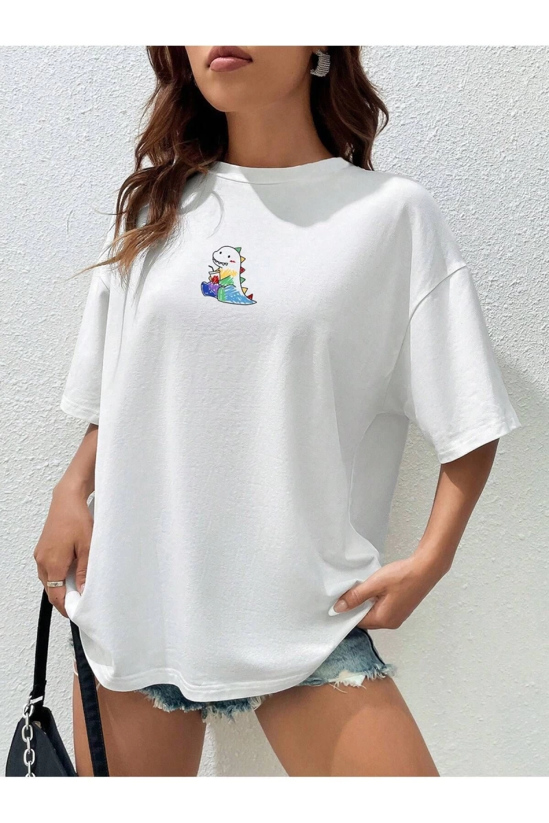 Karikatür ve Grafik tasarım Oversize T-shirt Cartoon/Letter serisi kod550