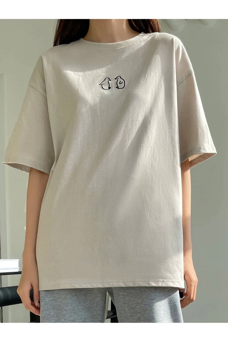 Karikatür ve Grafik tasarım Oversize T-shirt Cartoon/Letter serisi kod554