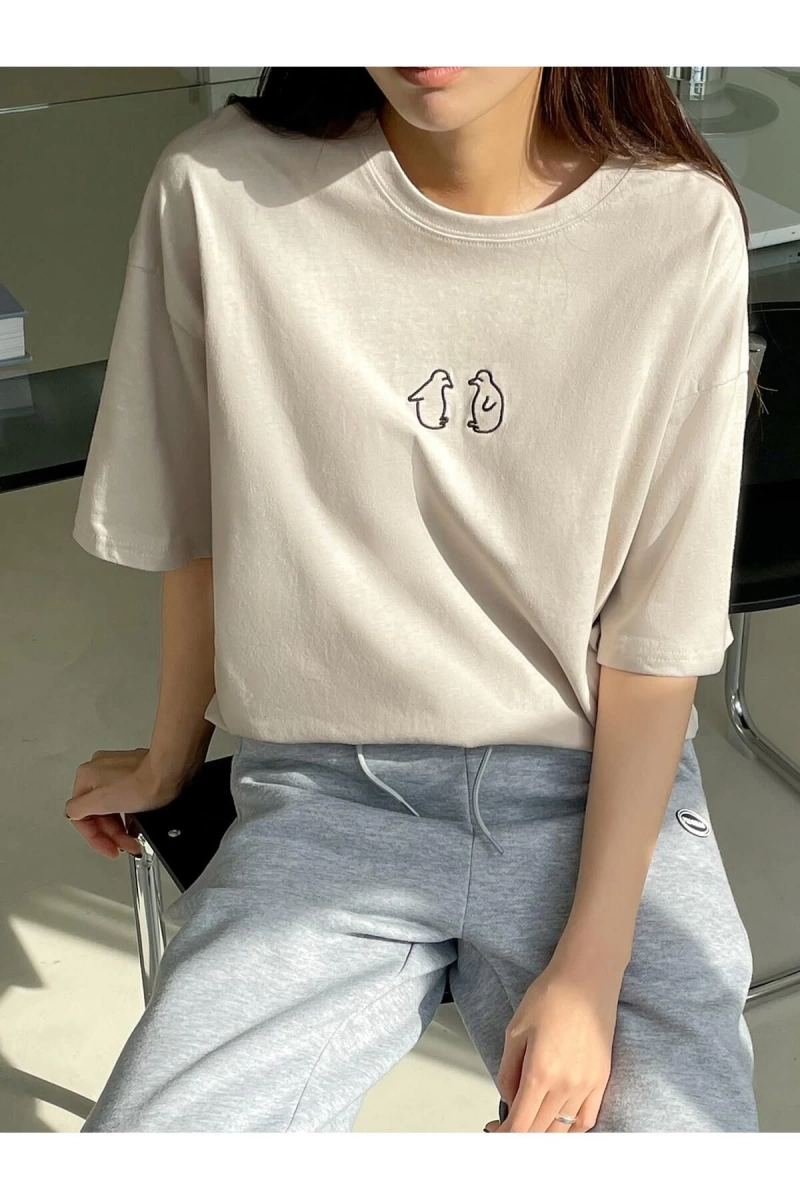 Karikatür ve Grafik tasarım Oversize T-shirt Cartoon/Letter serisi kod554