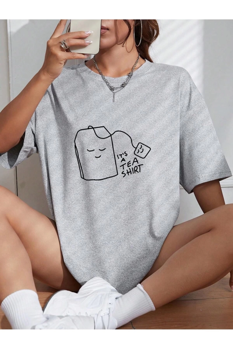 Karikatür ve Grafik tasarım Oversize T-shirt Cartoon/Letter serisi kod566