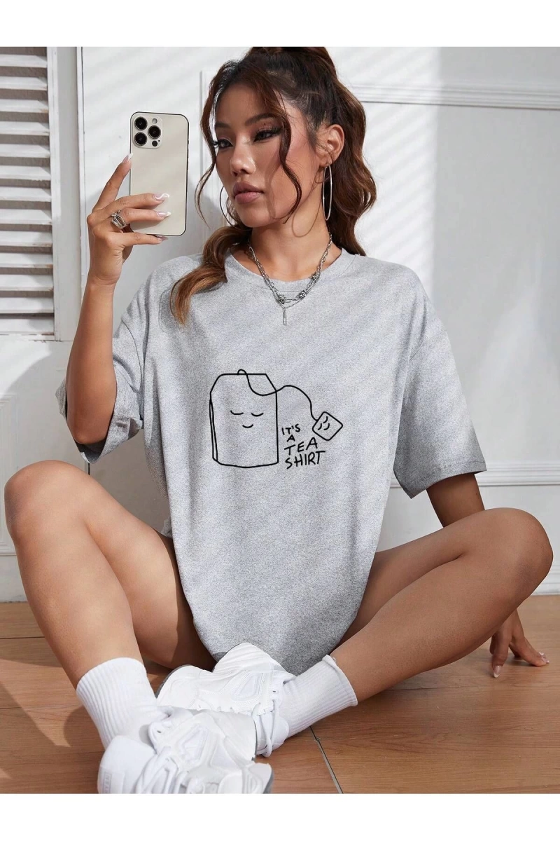 Karikatür ve Grafik tasarım Oversize T-shirt Cartoon/Letter serisi kod566