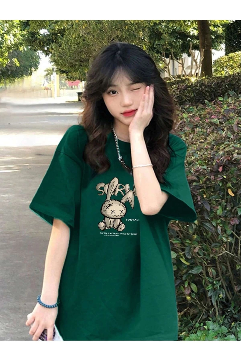 Karikatür ve Grafik tasarım Oversize T-shirt Cartoon/Letter serisi kod575