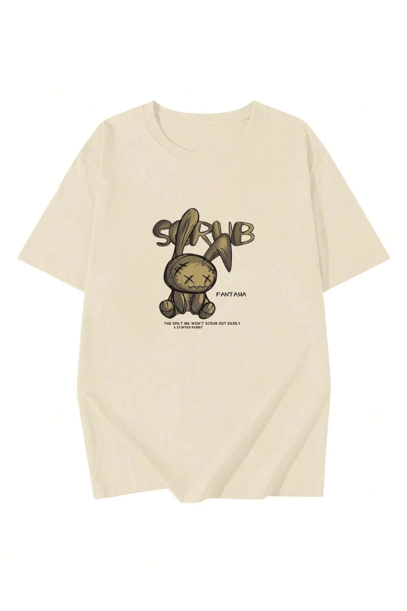 Karikatür ve Grafik tasarım Oversize T-shirt Cartoon/Letter serisi kod576