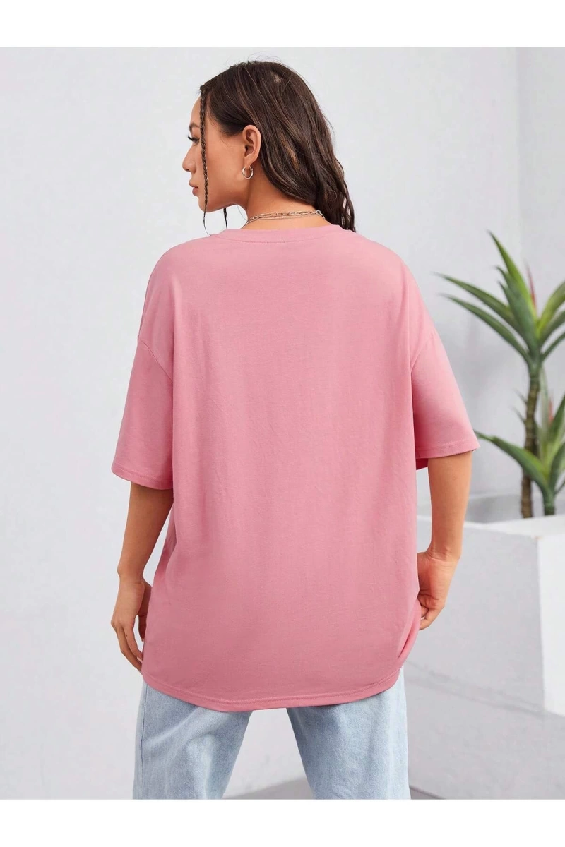 Karikatür ve Grafik tasarım Oversize T-shirt Cartoon/Letter serisi kod58