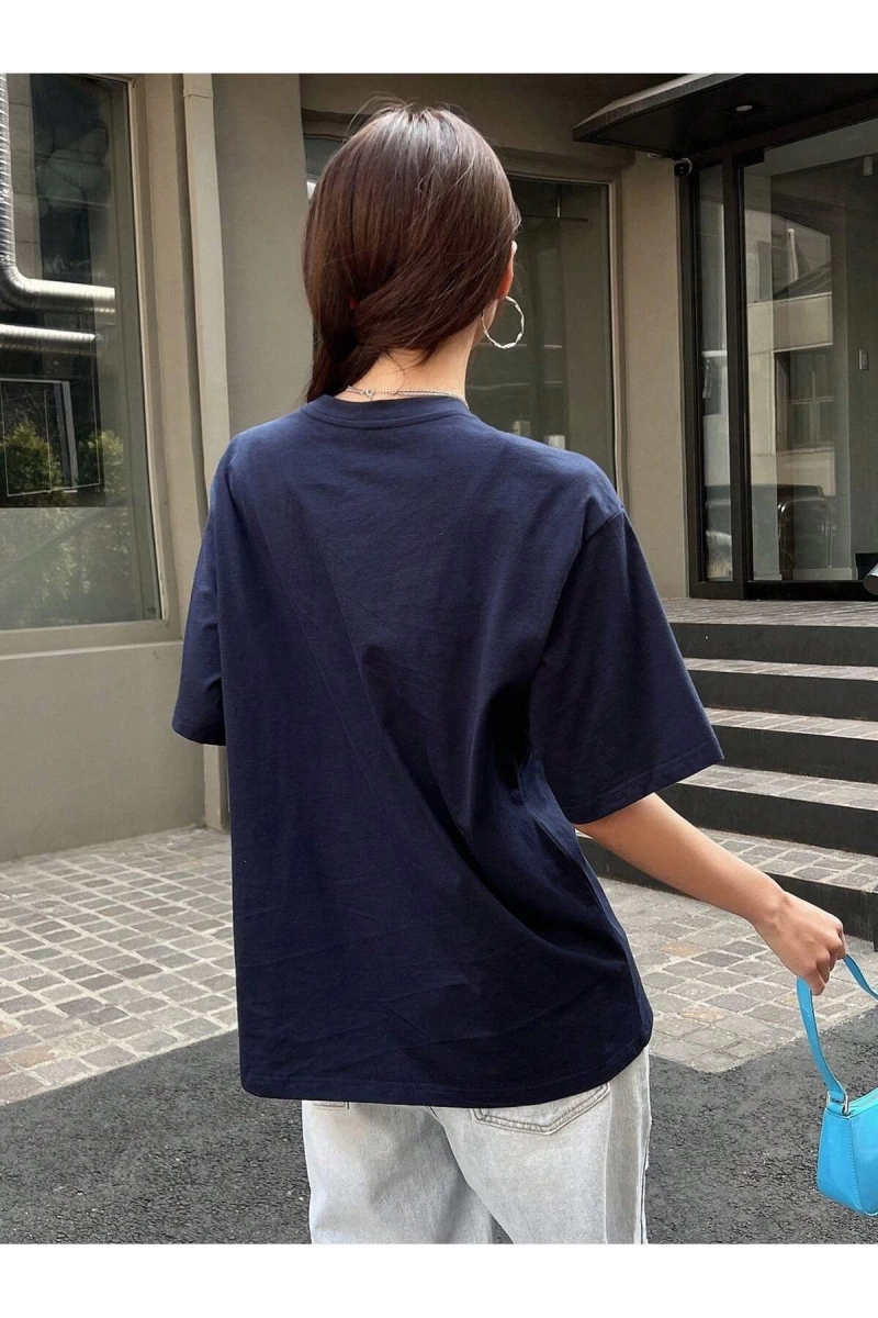 Karikatür ve Grafik tasarım Oversize T-shirt Cartoon/Letter serisi kod583