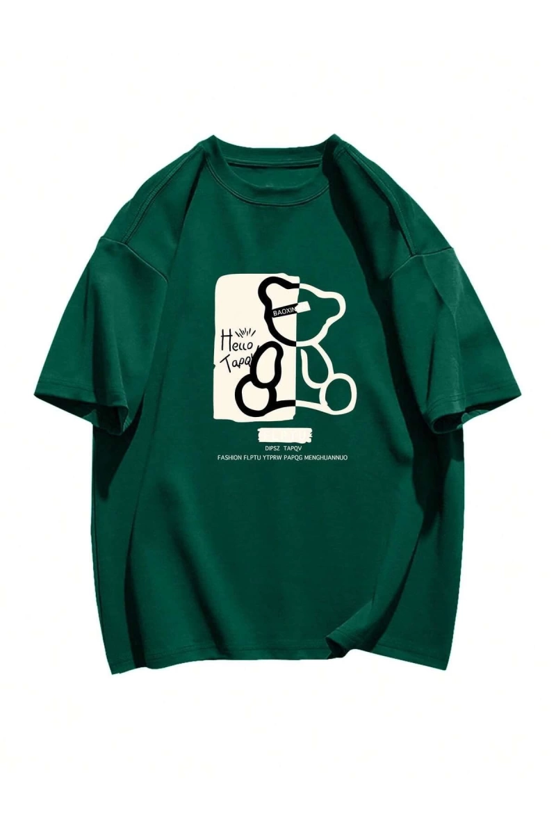 Karikatür ve Grafik tasarım Oversize T-shirt Cartoon/Letter serisi kod586