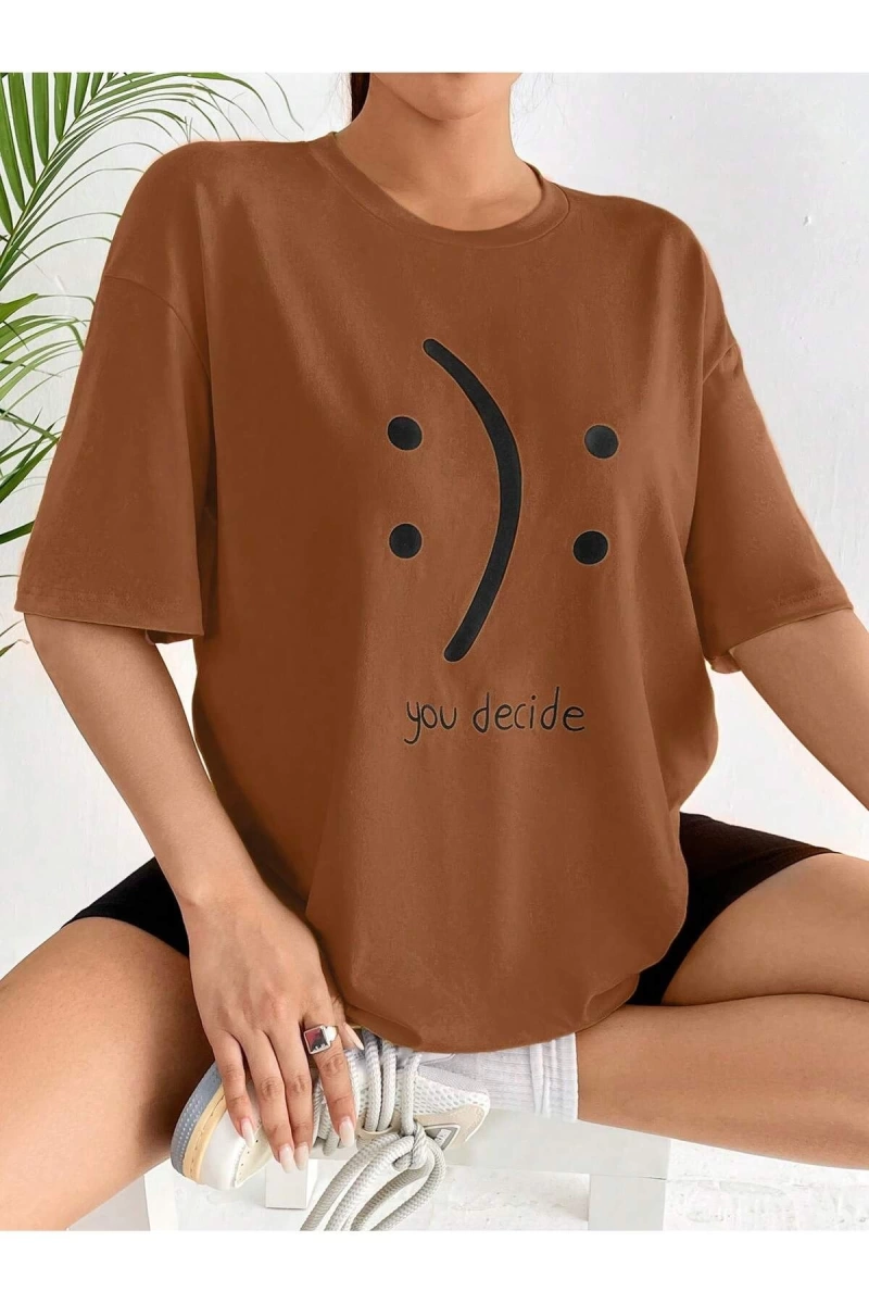 Karikatür ve Grafik tasarım Oversize T-shirt Cartoon/Letter serisi kod593