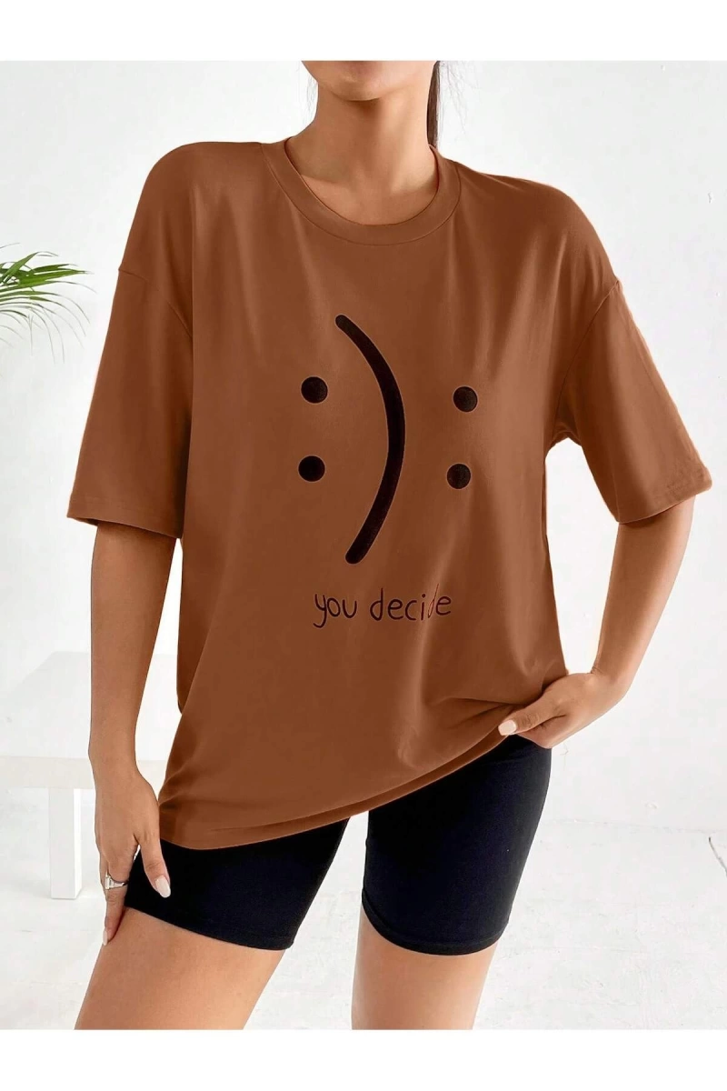 Karikatür ve Grafik tasarım Oversize T-shirt Cartoon/Letter serisi kod593