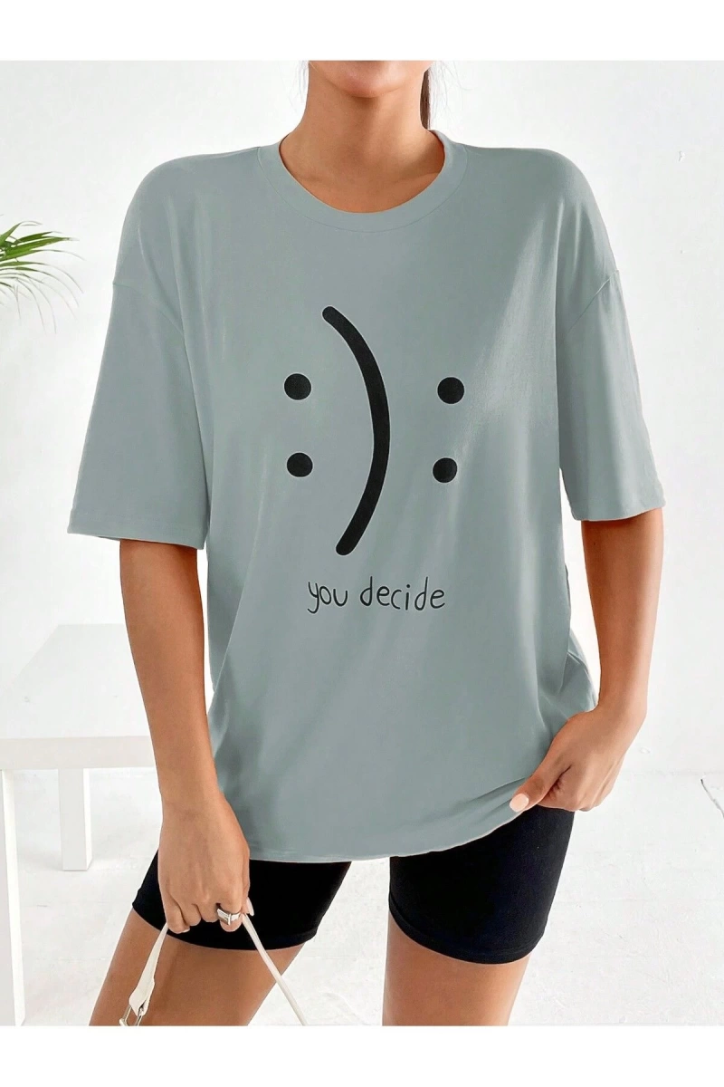 Karikatür ve Grafik tasarım Oversize T-shirt Cartoon/Letter serisi kod596