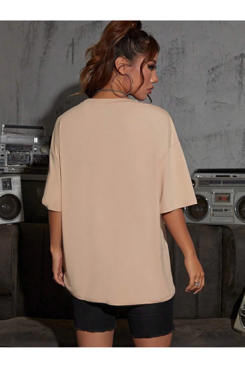 Karikatür ve Grafik tasarım Oversize T-shirt Cartoon/Letter serisi kod601