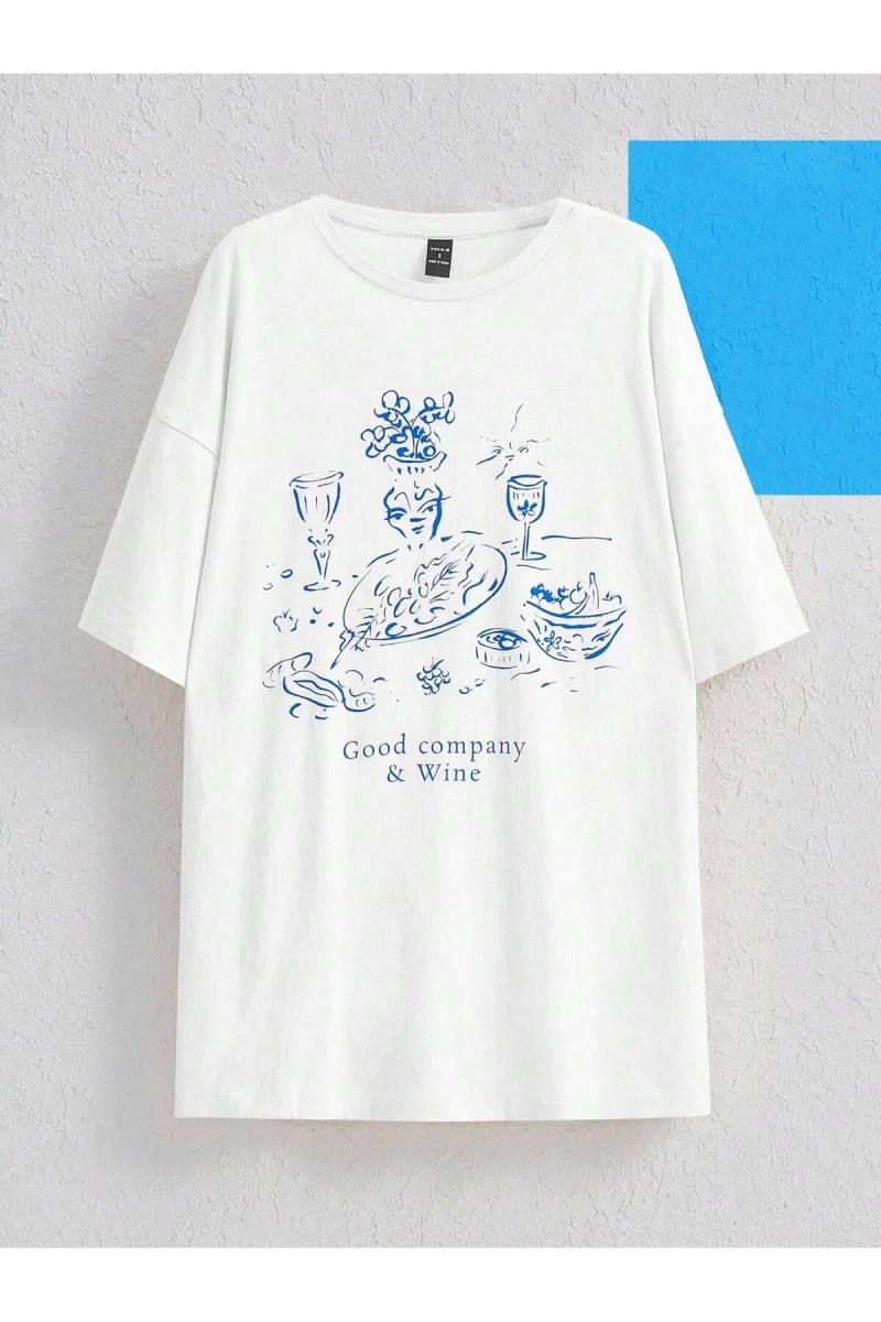 Karikatür ve Grafik tasarım Oversize T-shirt Cartoon/Letter serisi kod604