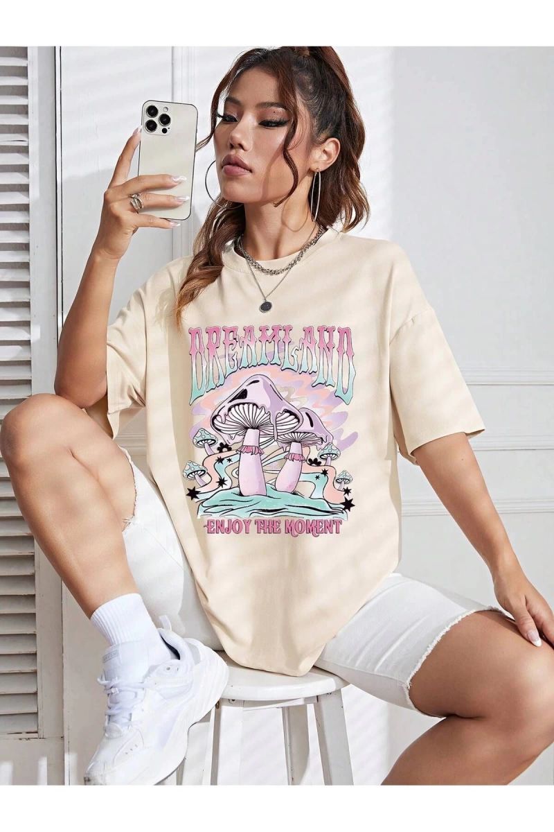 Karikatür ve Grafik tasarım Oversize T-shirt Cartoon/Letter serisi kod608