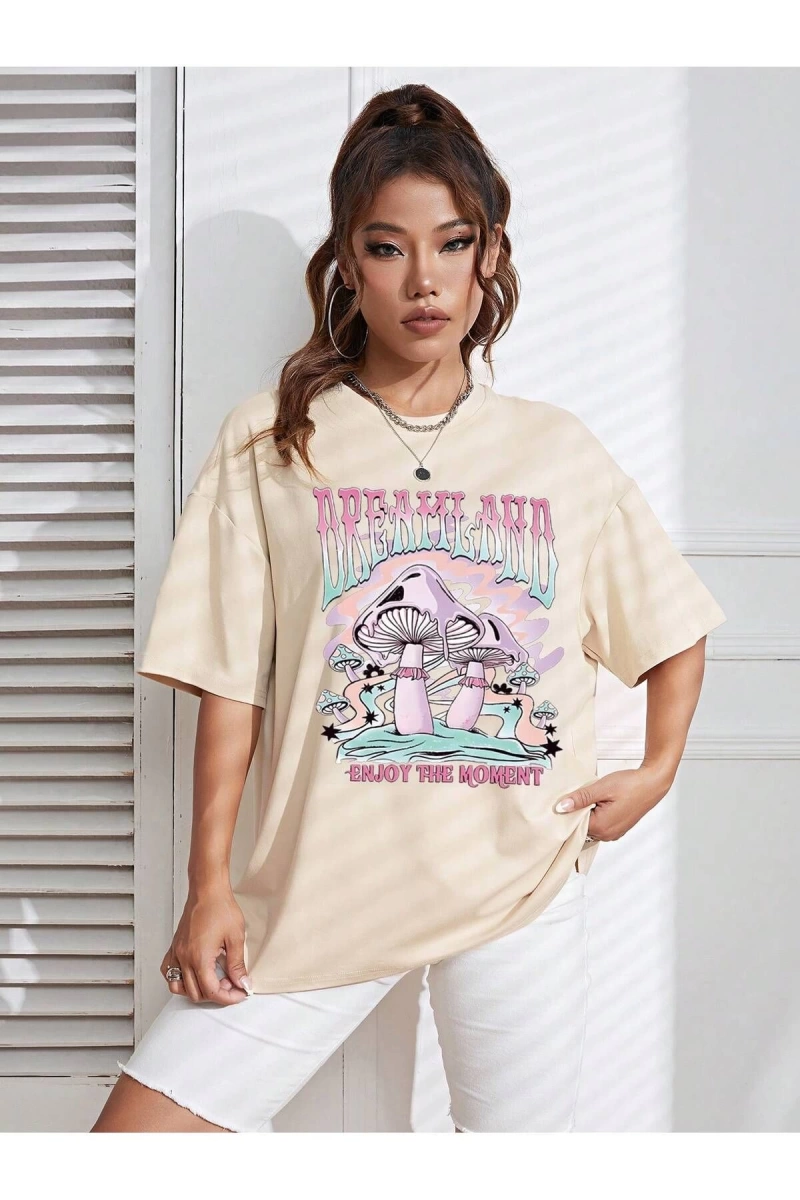 Karikatür ve Grafik tasarım Oversize T-shirt Cartoon/Letter serisi kod608