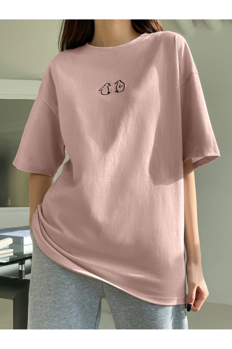 Karikatür ve Grafik tasarım Oversize T-shirt Cartoon/Letter serisi kod625