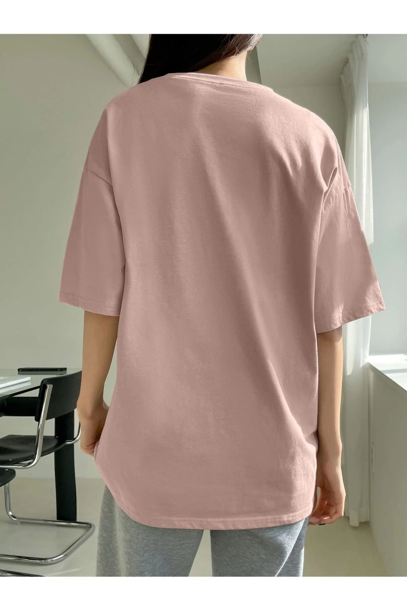 Karikatür ve Grafik tasarım Oversize T-shirt Cartoon/Letter serisi kod625