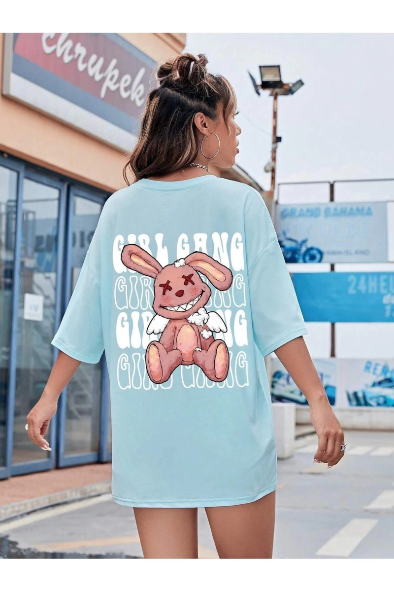 Karikatür ve Grafik tasarım Oversize T-shirt Cartoon/Letter serisi kod630