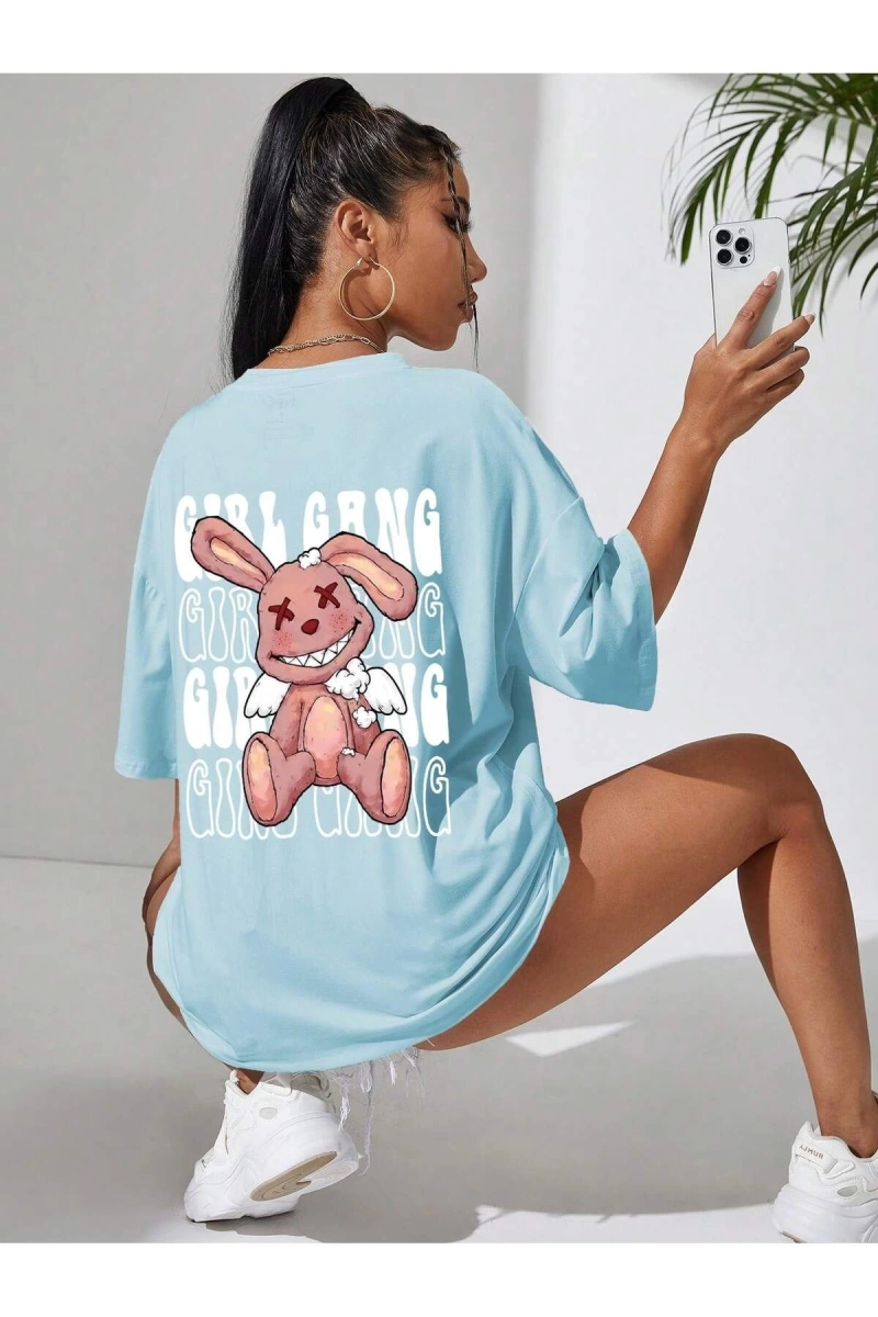 Karikatür ve Grafik tasarım Oversize T-shirt Cartoon/Letter serisi kod630