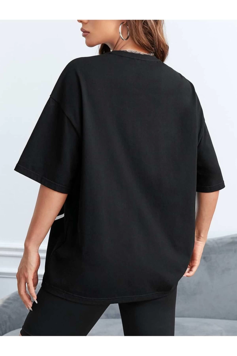 Karikatür ve Grafik tasarım Oversize T-shirt Cartoon/Letter serisi kod631