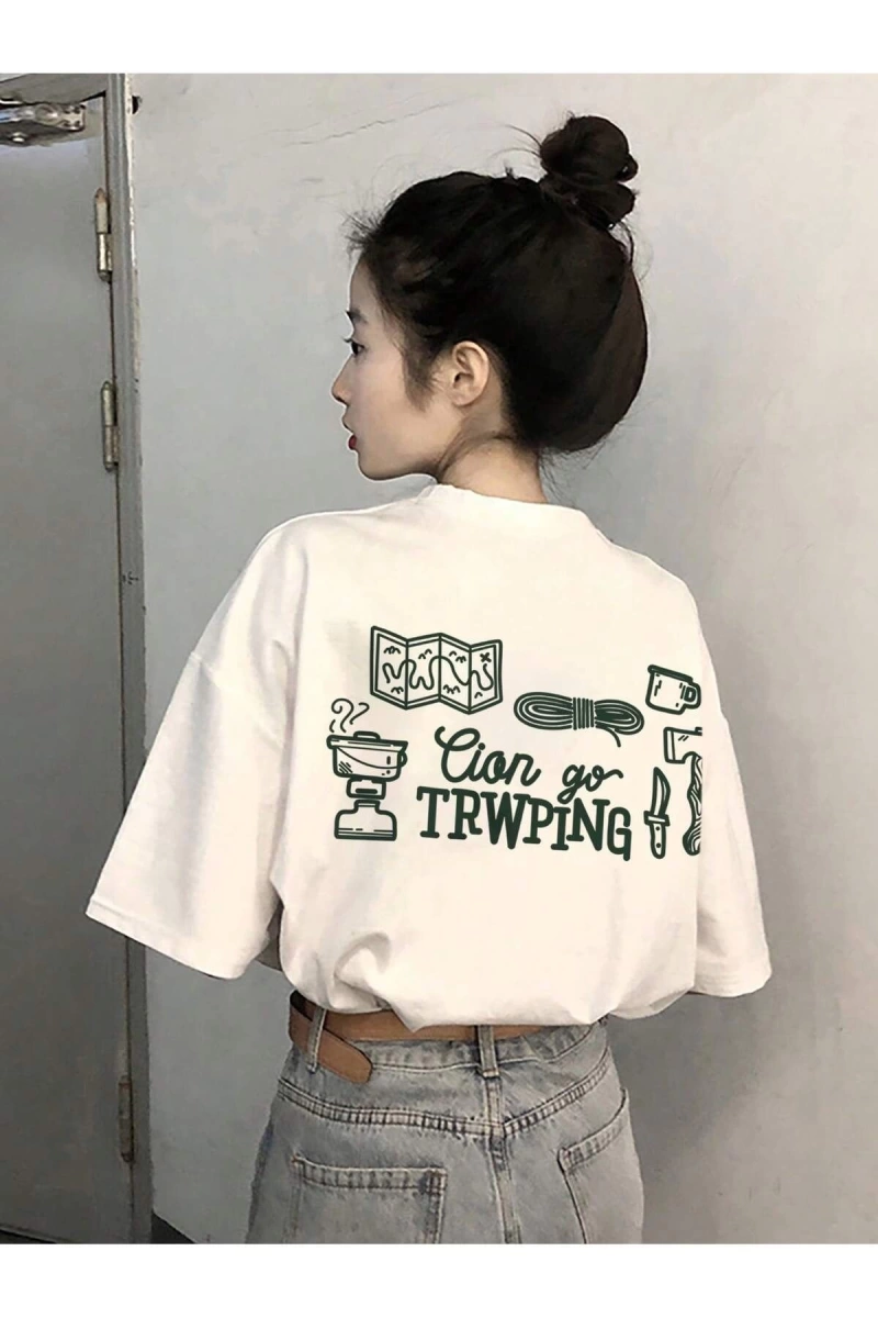 Karikatür ve Grafik tasarım Oversize T-shirt Cartoon/Letter serisi kod640