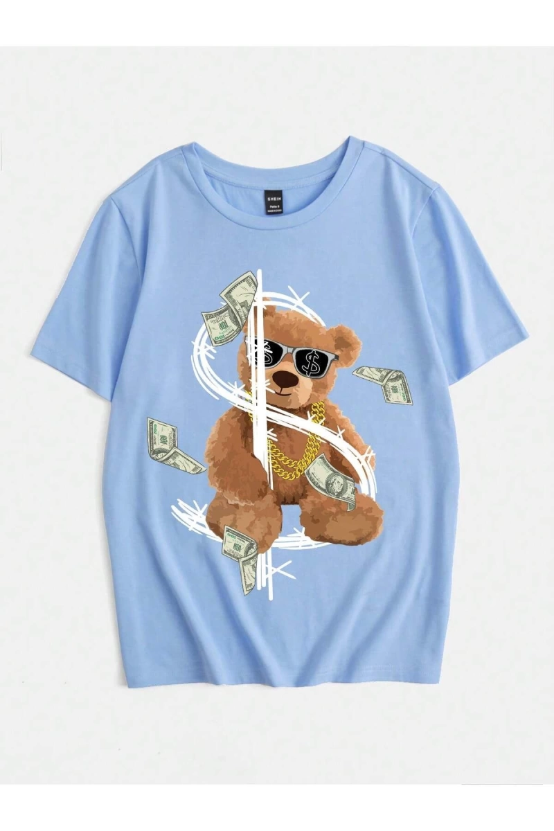 Karikatür ve Grafik tasarım Oversize T-shirt Cartoon/Letter serisi kod643