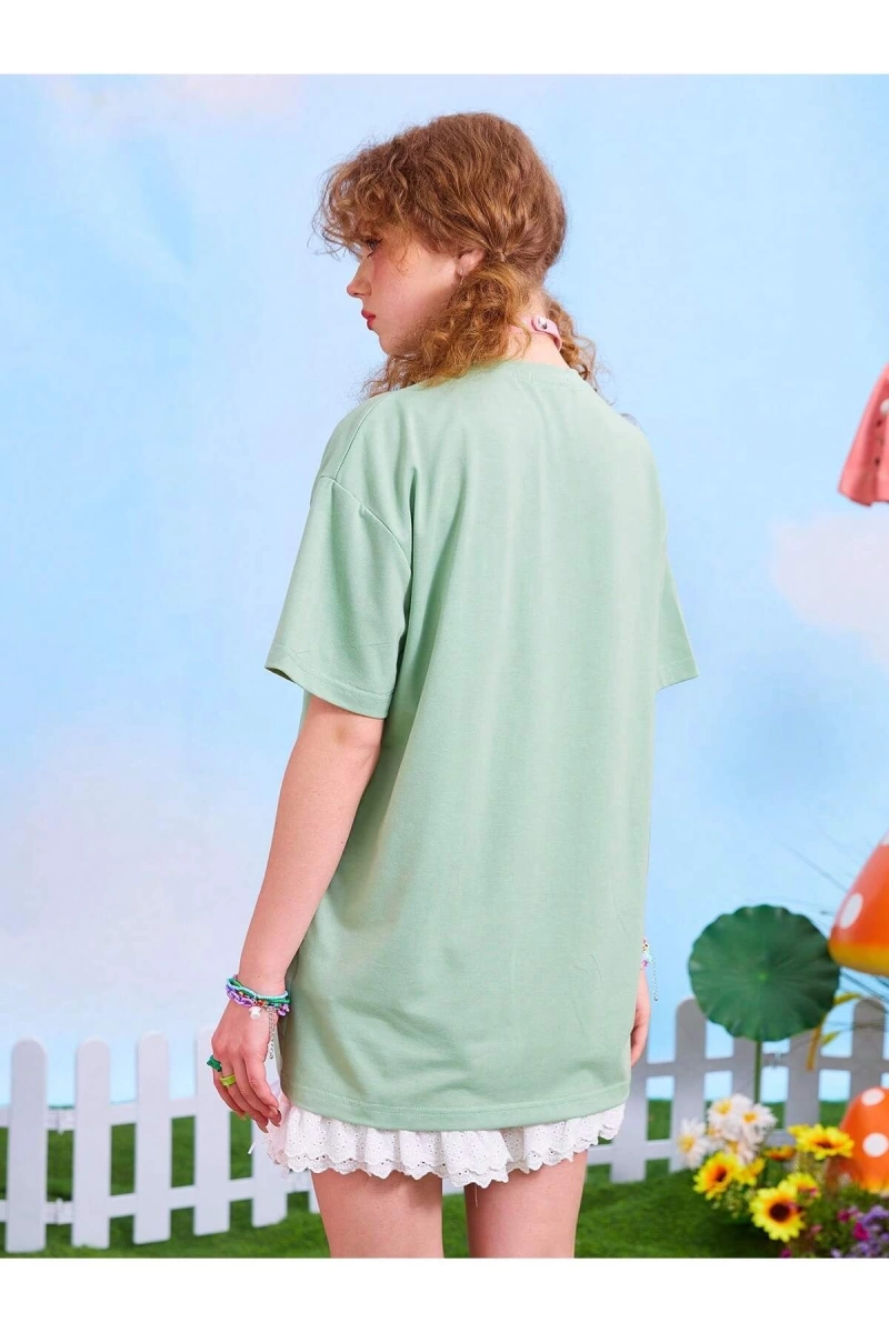 Karikatür ve Grafik tasarım Oversize T-shirt Cartoon/Letter serisi kod649