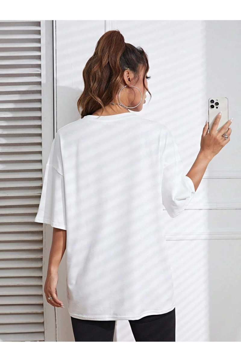 Karikatür ve Grafik tasarım Oversize T-shirt Cartoon/Letter serisi kod655