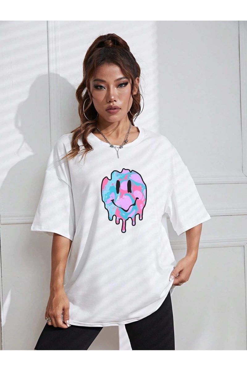 Karikatür ve Grafik tasarım Oversize T-shirt Cartoon/Letter serisi kod655
