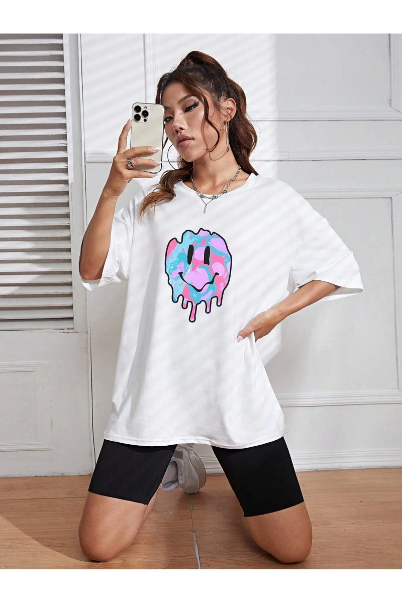 Karikatür ve Grafik tasarım Oversize T-shirt Cartoon/Letter serisi kod655