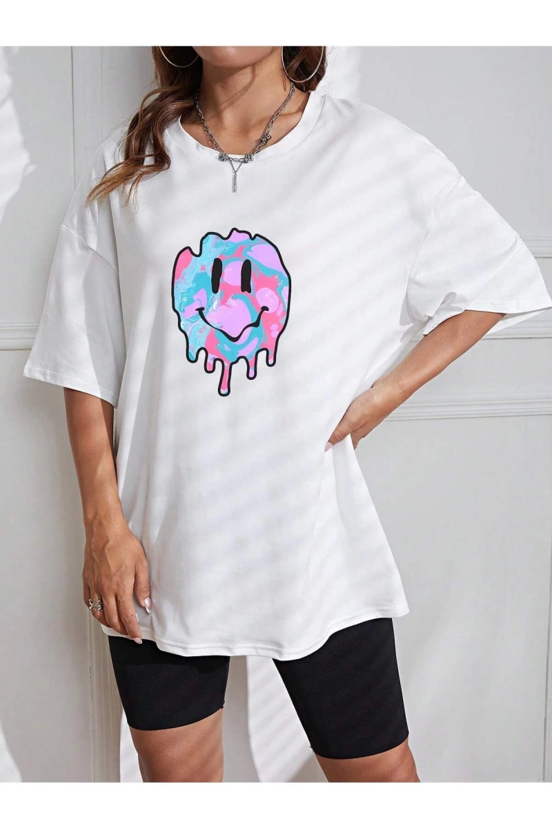 Karikatür ve Grafik tasarım Oversize T-shirt Cartoon/Letter serisi kod655