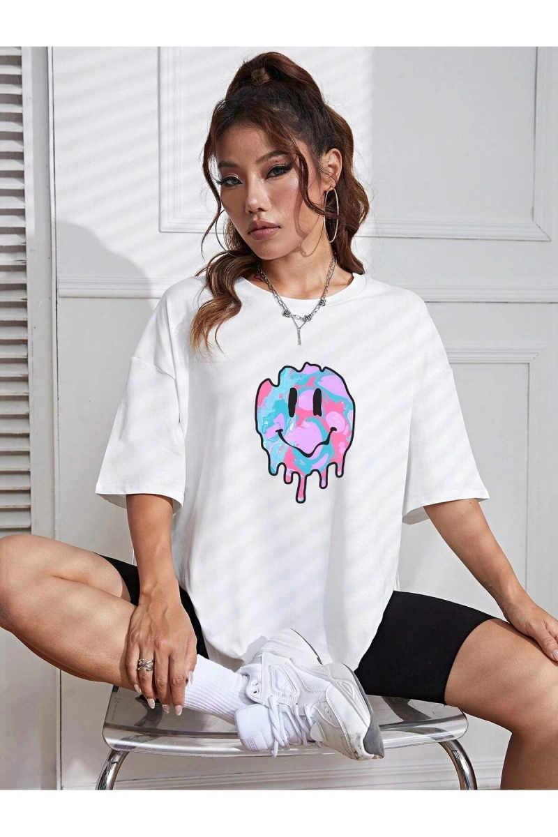 Karikatür ve Grafik tasarım Oversize T-shirt Cartoon/Letter serisi kod655