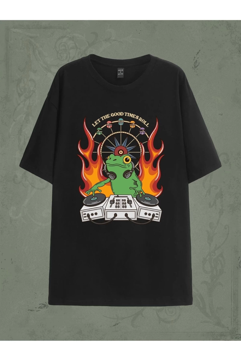 Karikatür ve Grafik tasarım Oversize T-shirt Cartoon/Letter serisi kod667
