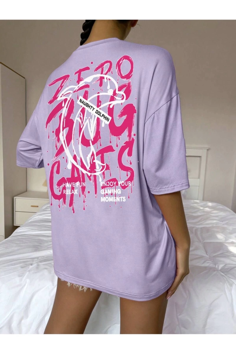 Karikatür ve Grafik tasarım Oversize T-shirt Cartoon/Letter serisi kod678