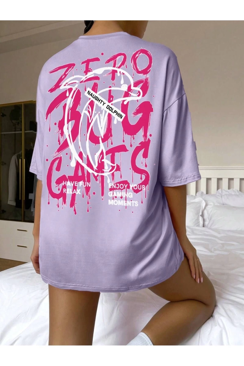 Karikatür ve Grafik tasarım Oversize T-shirt Cartoon/Letter serisi kod678