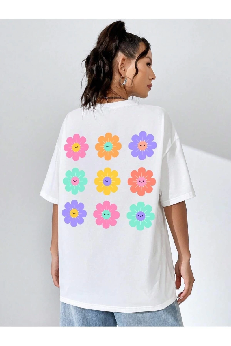 Karikatür ve Grafik tasarım Oversize T-shirt Cartoon/Letter serisi kod68