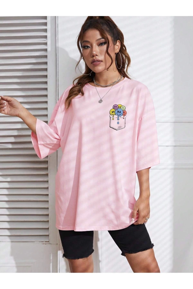 Karikatür ve Grafik tasarım Oversize T-shirt Cartoon/Letter serisi kod689