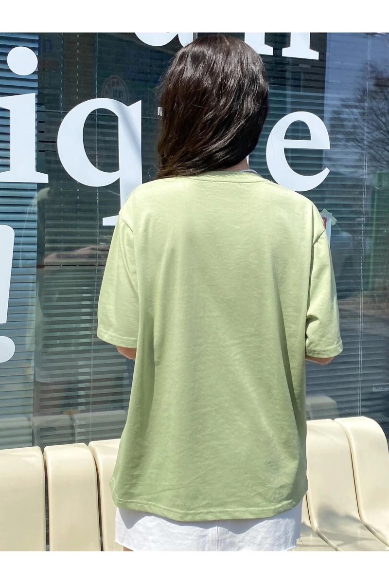 Karikatür ve Grafik tasarım Oversize T-shirt Cartoon/Letter serisi kod692